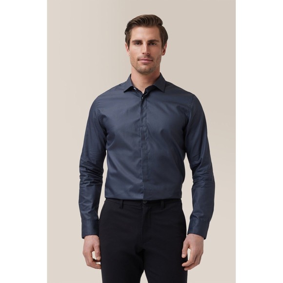 GoodMan Brand Blue Long Sleeve Oxford Shirt - Picture 2 of 4